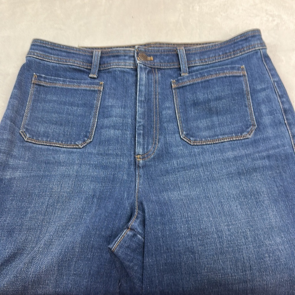 Talbots Flawless High-Waist Wise Crop Denim Patch Front Pocket Crop Jean Size 12 - Picture 8 of 11